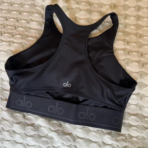 ALO Yoga Black Sports Bra - Picture 2 of 3